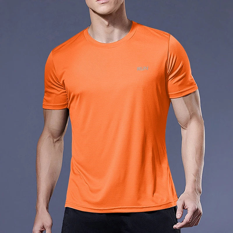 Camisa esportiva, secagem rápida e compressão, camiseta fitness gym