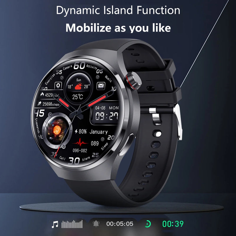 Novo relógio inteligente monitor de saúde freqüência cardíaca bluetooth chamada nfc gps rastreador ip68 à prova dip68 água smartwatch masculino para huawei gt4 pro