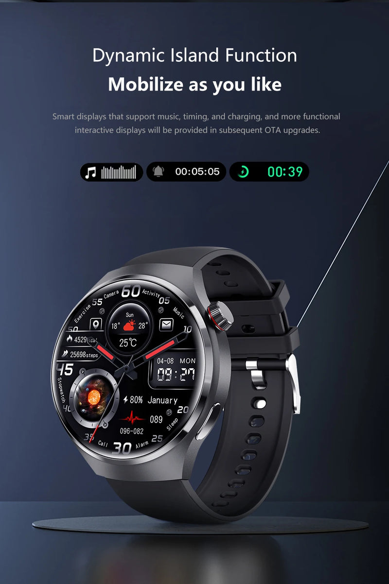 Novo relógio inteligente monitor de saúde freqüência cardíaca bluetooth chamada nfc gps rastreador ip68 à prova dip68 água smartwatch masculino para huawei gt4 pro