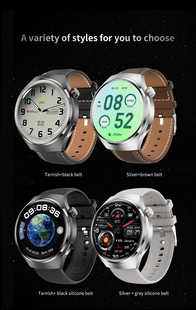 Novo relógio inteligente monitor de saúde freqüência cardíaca bluetooth chamada nfc gps rastreador ip68 à prova dip68 água smartwatch masculino para huawei gt4 pro