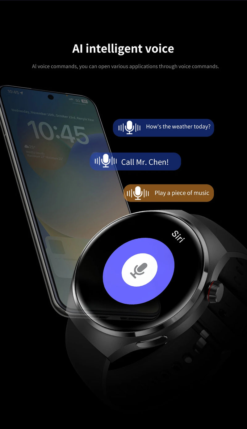 Novo relógio inteligente monitor de saúde freqüência cardíaca bluetooth chamada nfc gps rastreador ip68 à prova dip68 água smartwatch masculino para huawei gt4 pro