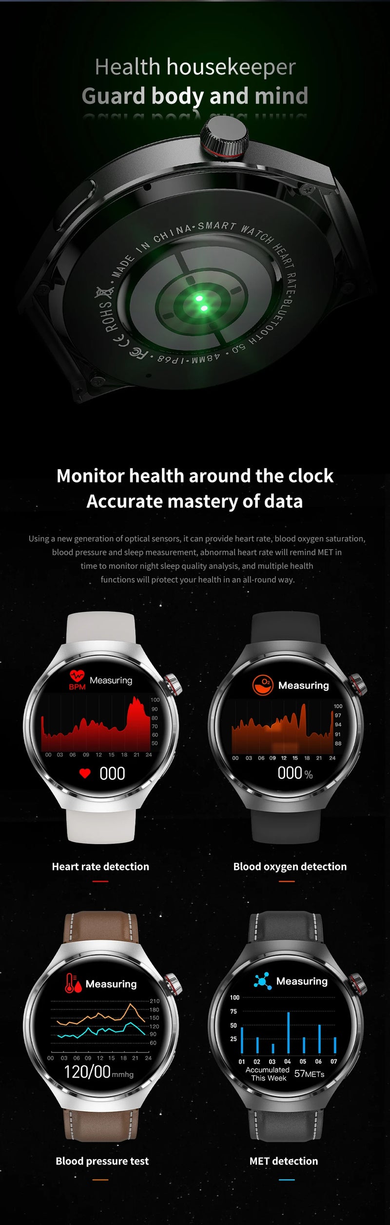 Novo relógio inteligente monitor de saúde freqüência cardíaca bluetooth chamada nfc gps rastreador ip68 à prova dip68 água smartwatch masculino para huawei gt4 pro